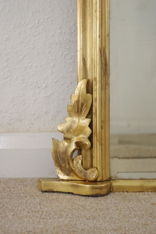 VICTORIAN GILT WOOD ARCH TOP OVERMANTLE MIRROR - ADDITIONAL PHOTO 4