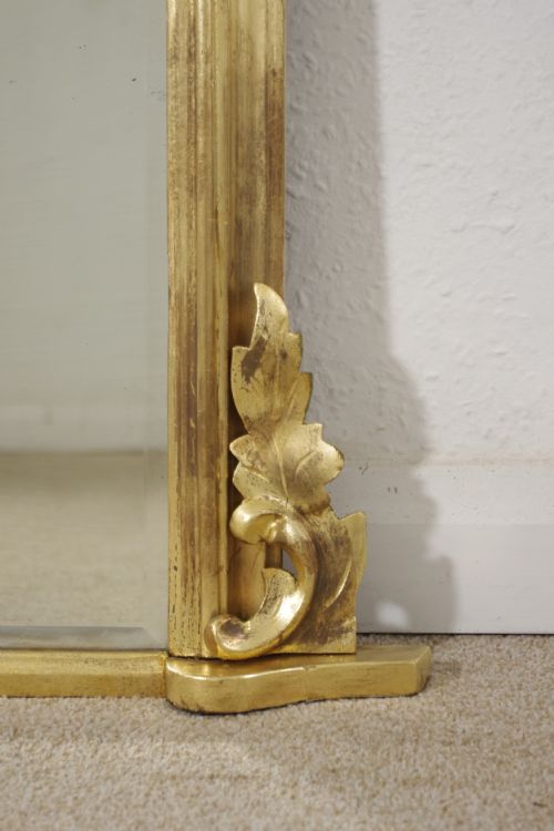 VICTORIAN GILT WOOD ARCH TOP OVERMANTLE MIRROR - ADDITIONAL PHOTO 5