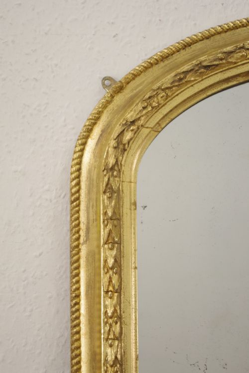 VICTORIAN GILT ARCH TOP OVERMANTLE MIRROR - ADDITIONAL PHOTO 2