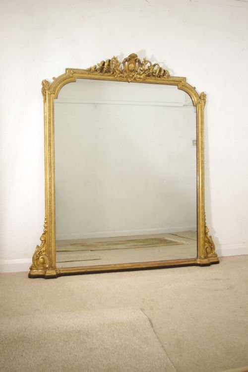 victorian gilt large overmantle mirror - CATEGORY: ANTIQUE MIRRORS - DATED 1860