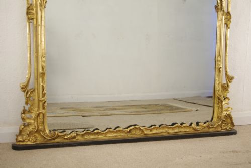 19TH CENTURY ENGLISH GILT ROCOCO STYLE LARGE OVERMANTLE MIRROR - ADDITIONAL PHOTO 10