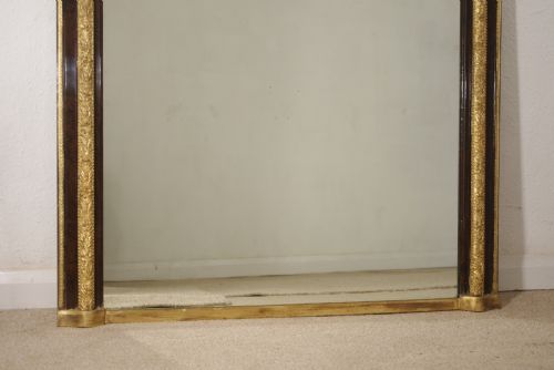 VICTORIAN WALNUT AND GILT ARCH TOP OVERMANTLE MIRROR - ADDITIONAL PHOTO 7