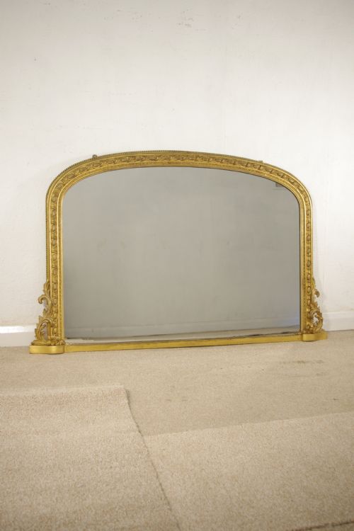 victorian gilt arch top overmantle mirror - CATEGORY: ANTIQUE MIRRORS - DATED 1870