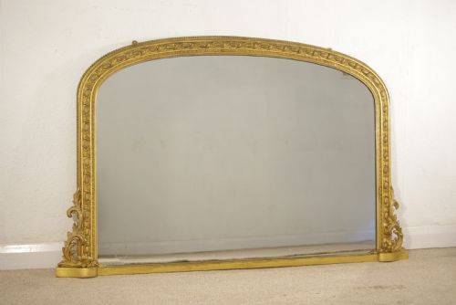 VICTORIAN GILT ARCH TOP OVERMANTLE MIRROR - ADDITIONAL PHOTO 1