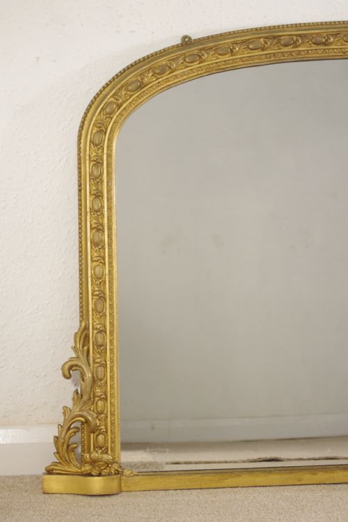 VICTORIAN GILT ARCH TOP OVERMANTLE MIRROR - ADDITIONAL PHOTO 2