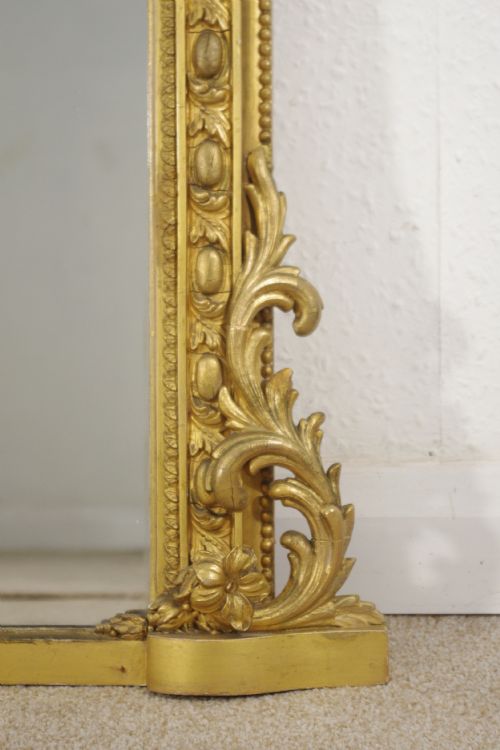 VICTORIAN GILT ARCH TOP OVERMANTLE MIRROR - ADDITIONAL PHOTO 4