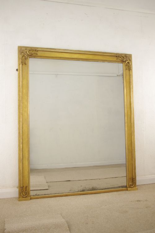 victorian gilt large overmantle mirror - CATEGORY: ANTIQUE MIRRORS - DATED 1870