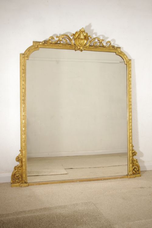 victorian gilt overmantle mirror - CATEGORY: ANTIQUE MIRRORS - DATED 1860