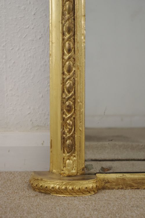 VICTORIAN GILT LARGE ARCH TOP OVERMANTLE MIRROR - ADDITIONAL PHOTO 5