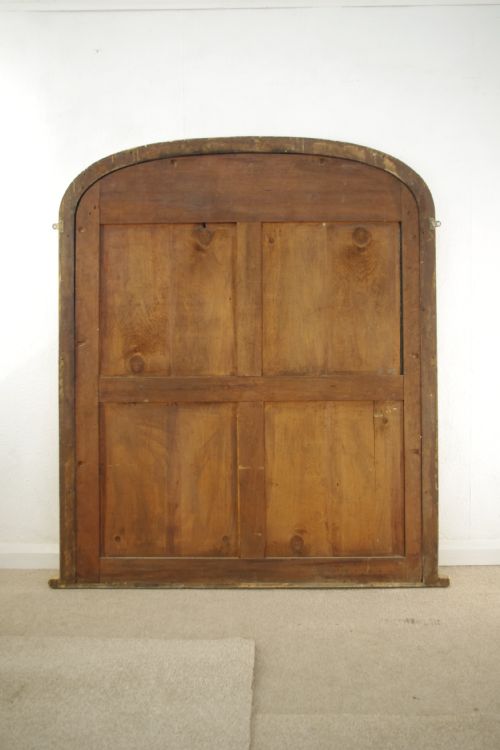 VICTORIAN GILT LARGE ARCH TOP OVERMANTLE MIRROR - ADDITIONAL PHOTO 7