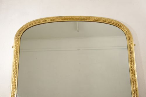 VICTORIAN GILT LARGE ARCH TOP OVERMANTLE MIRROR - ADDITIONAL PHOTO 1