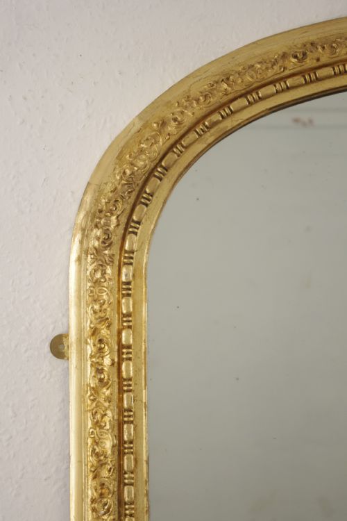 VICTORIAN GILT LARGE ARCH TOP OVERMANTLE MIRROR - ADDITIONAL PHOTO 2