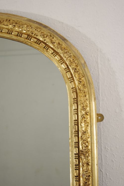 VICTORIAN GILT LARGE ARCH TOP OVERMANTLE MIRROR - ADDITIONAL PHOTO 4