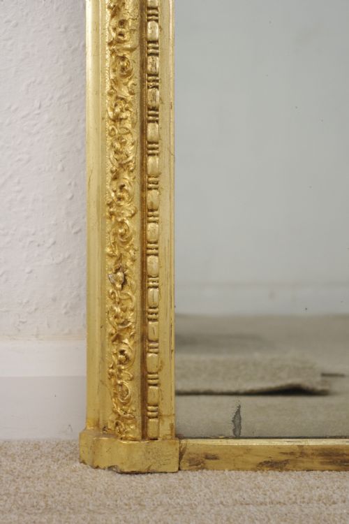 VICTORIAN GILT LARGE ARCH TOP OVERMANTLE MIRROR - ADDITIONAL PHOTO 7