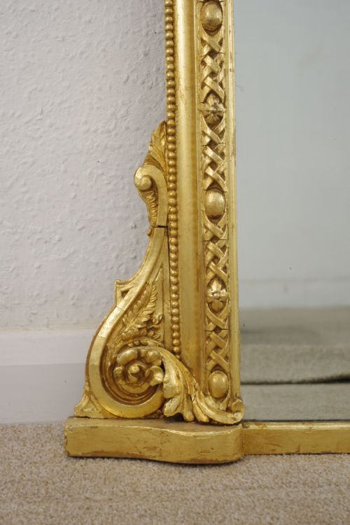 VICTORIAN GILT ARCH TOP OVERMANTLE MIRROR - ADDITIONAL PHOTO 4