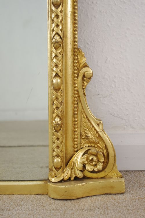 VICTORIAN GILT ARCH TOP OVERMANTLE MIRROR - ADDITIONAL PHOTO 5