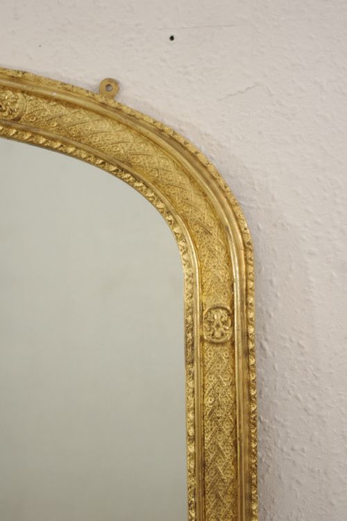 VICTORIAN GILT ARCH TOP OVERMANTLE MIRROR - ADDITIONAL PHOTO 5