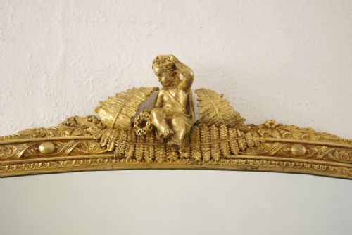VICTORIAN GILT ARCH TOP OVERMANTLE MIRROR - ADDITIONAL PHOTO 3