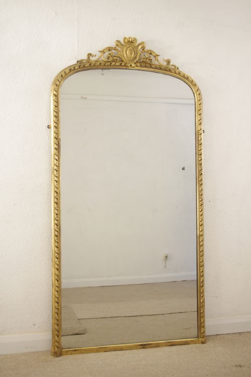 victorian gilt arch top pier mirror - CATEGORY: ANTIQUE MIRRORS - DATED 1870