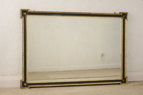 EBONISED AND PARCELGILT OVERMANTLEWALL MIRROR - ADDITIONAL PHOTO 1