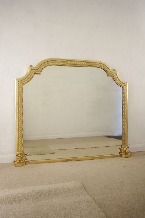 victorian gilt large overmantle mirror - CATEGORY: ANTIQUE MIRRORS - DATED 1880