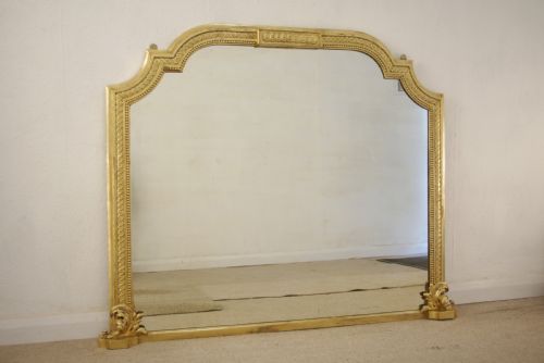 VICTORIAN GILT LARGE OVERMANTLE MIRROR - ADDITIONAL PHOTO 1
