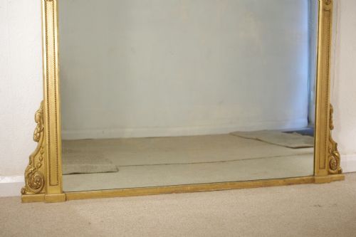 VICTORIAN GILT LARGE OVERMANTLE MIRROR WITH 'PUTTO' CRESTING - ADDITIONAL PHOTO 9