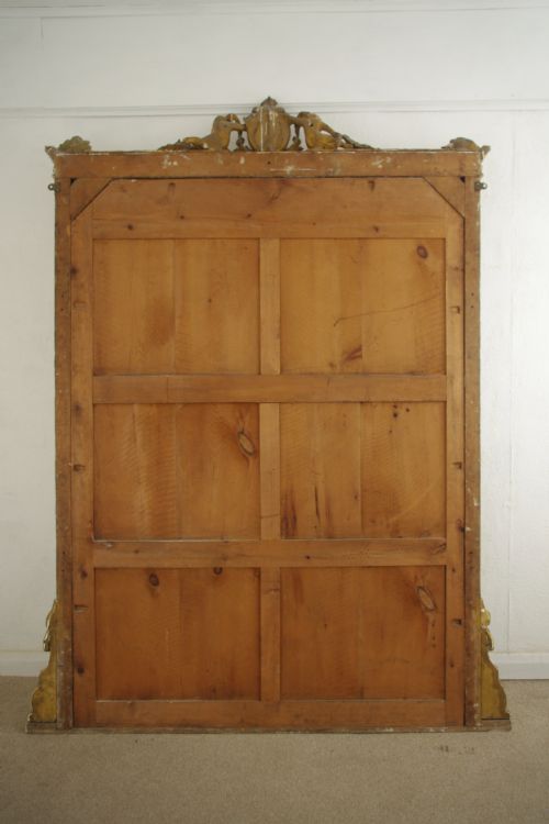VICTORIAN GILT LARGE OVERMANTLE MIRROR WITH 'PUTTO' CRESTING - ADDITIONAL PHOTO 12