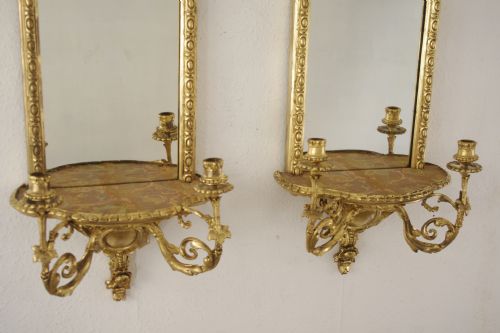PAIR OF VICTORIAN GILT GIRANDOLES WITH BRACKETS - ADDITIONAL PHOTO 9