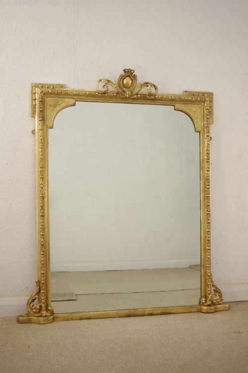 victorian gilt overmantle mirror - CATEGORY: ANTIQUE MIRRORS - DATED 1880