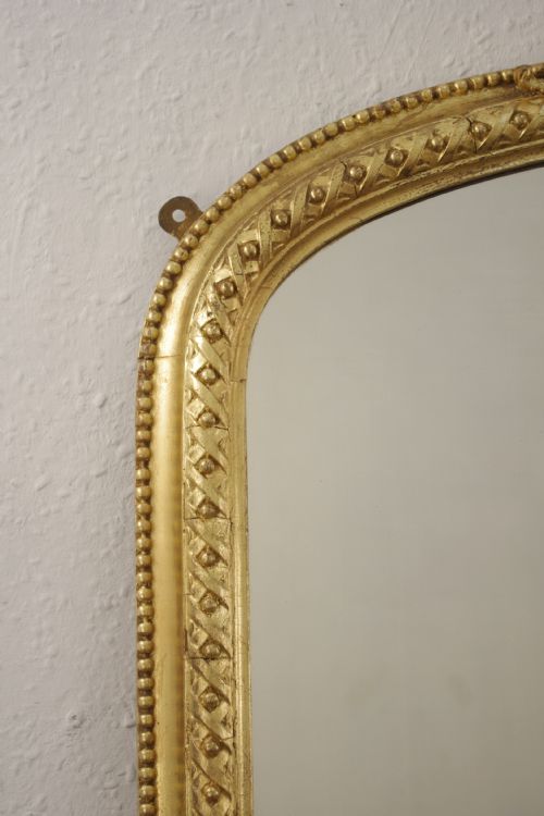 VICTORIAN GILT ARCH TOP OVERMANTLE MIRROR - ADDITIONAL PHOTO 3