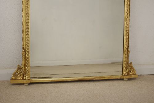 VICTORIAN GILT ARCH TOP OVERMANTLE MIRROR - ADDITIONAL PHOTO 5