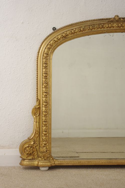 VICTORIAN GILT ARCH TOP OVERMANTLE MIRROR - ADDITIONAL PHOTO 2