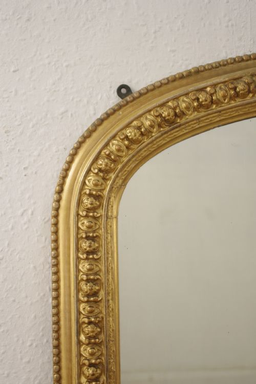 VICTORIAN GILT ARCH TOP OVERMANTLE MIRROR - ADDITIONAL PHOTO 4