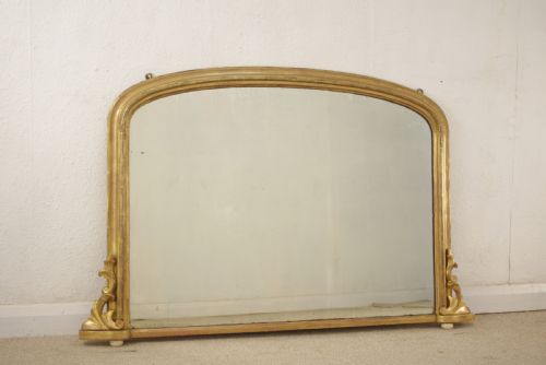 VICTORIAN GILT ARCH TOP OVERMANTLE MIRROR - ADDITIONAL PHOTO 1