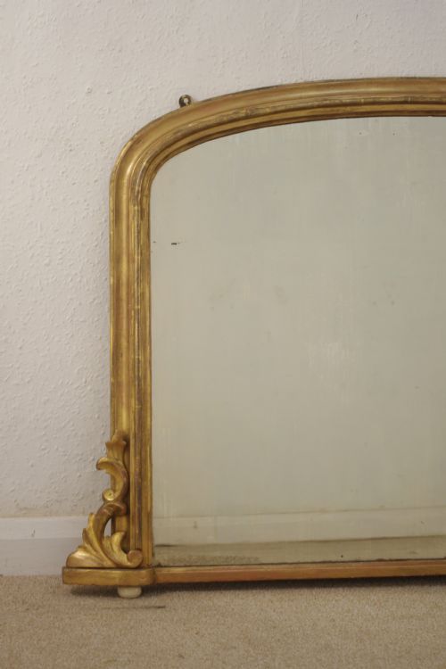 VICTORIAN GILT ARCH TOP OVERMANTLE MIRROR - ADDITIONAL PHOTO 2