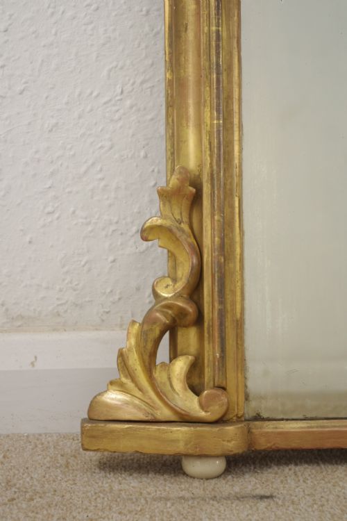 VICTORIAN GILT ARCH TOP OVERMANTLE MIRROR - ADDITIONAL PHOTO 5