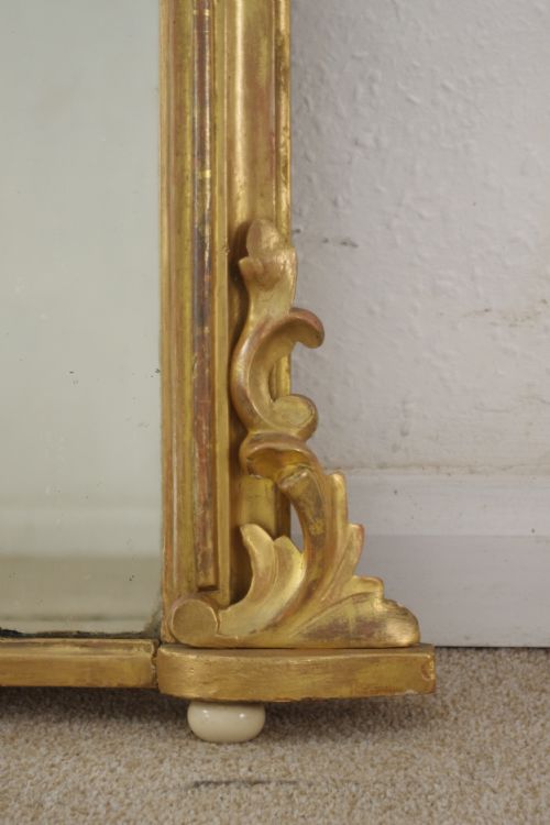 VICTORIAN GILT ARCH TOP OVERMANTLE MIRROR - ADDITIONAL PHOTO 6