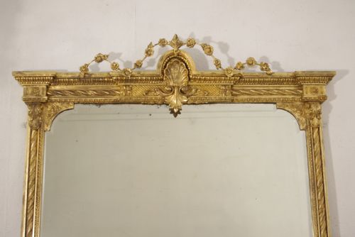 VICTORIAN GILT LARGE OVERMANTLE MIRROR - ADDITIONAL PHOTO 1