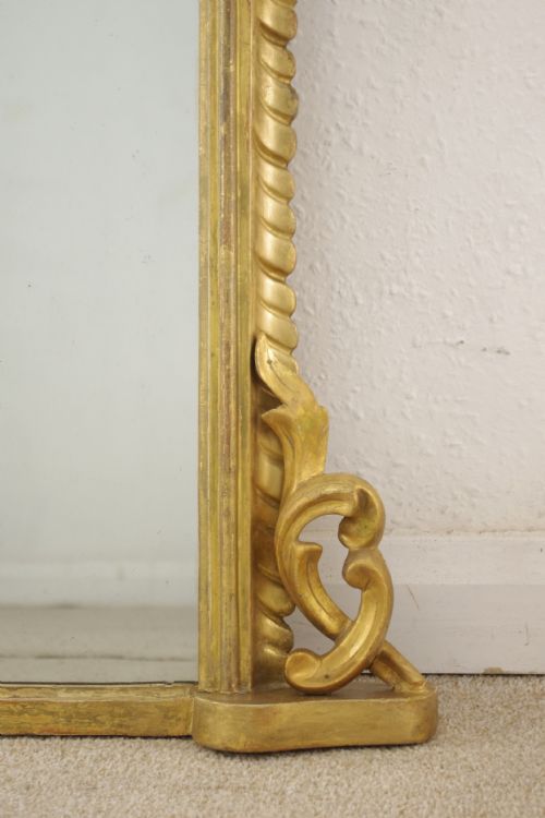 VICTORIAN GILT WOOD ARCH TOP OVERMANTLE MIRROR - ADDITIONAL PHOTO 6