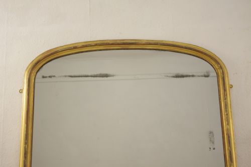 VICTORIAN GILT LARGE ARCH TOP OVERMANTLE MIRROR - ADDITIONAL PHOTO 1