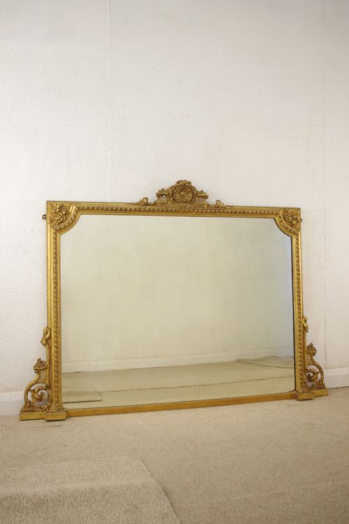 victorian gilt overmantle mirror - CATEGORY: ANTIQUE MIRRORS - DATED 1880
