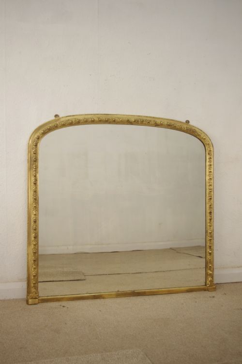 victorian gilt arch top overmantle mirror - CATEGORY: ANTIQUE MIRRORS - DATED 1880