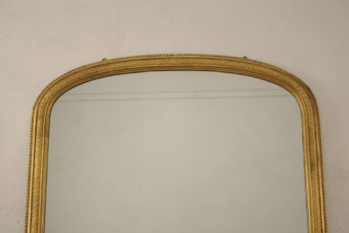 VICTORIAN GILT LARGE ARCH TOP OVERMANTLE MIRROR - ADDITIONAL PHOTO 1