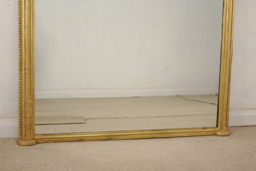 VICTORIAN GILT LARGE ARCH TOP OVERMANTLE MIRROR - ADDITIONAL PHOTO 6