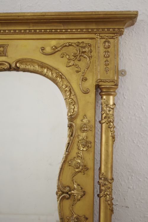 VICTORIAN GILT OVERMNATLE MIRROR - ADDITIONAL PHOTO 5