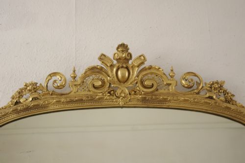 VICTORIAN GILT ARCH TOP OVERMANTLE MIRROR - ADDITIONAL PHOTO 2