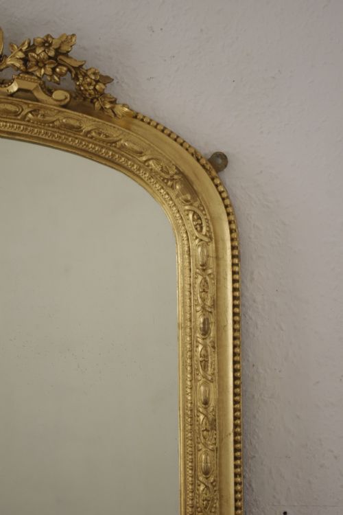 VICTORIAN GILT ARCH TOP OVERMANTLE MIRROR - ADDITIONAL PHOTO 6