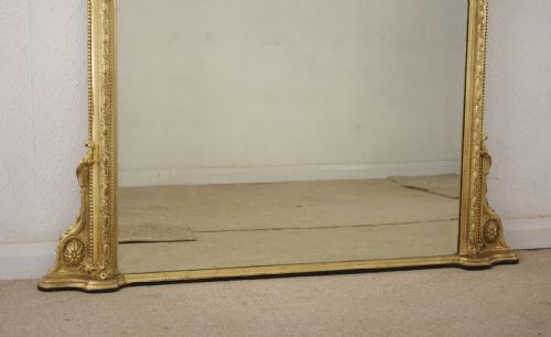 VICTORIAN GILT ARCH TOP OVERMANTLE MIRROR - ADDITIONAL PHOTO 9