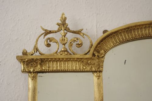 VICTORIAN GILT TRIPLE PLATE OVERMANTLE MIRROR - ADDITIONAL PHOTO 4